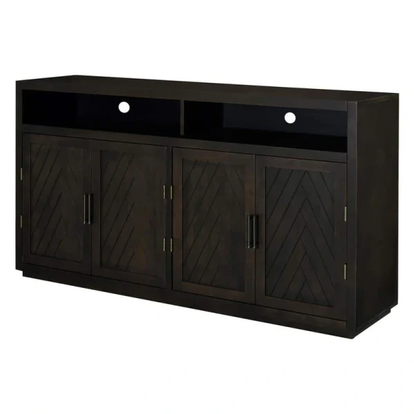 Runesay 60 in. W x 15.7 in. D x 33.36 in. H in Gray Brown MDF Ready to Assemble Floor Base Kitchen Cabinet Sideboard
