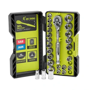RYOBI 26-Piece 1/4 in. Drive Ratchet and Socket Set