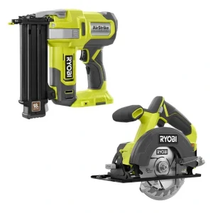 RYOBI ONE+ 18V 18-Gauge Cordless AirStrike Brad Nailer with ONE+ 18V Cordless 5 1/2 in. Circular Saw (Tools Only)