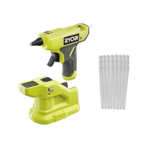 RYOBI ONE+ 18V Cordless Compact Glue Gun (Tool Only) with 24-Pack 5/16 in. x 6 in. Mini Glue Sticks