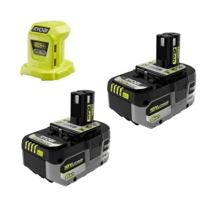 RYOBI ONE+ 18V Cordless Portable Power Source with 6.0 Ah HIGH PERFORMANCE Battery (2-Pack)