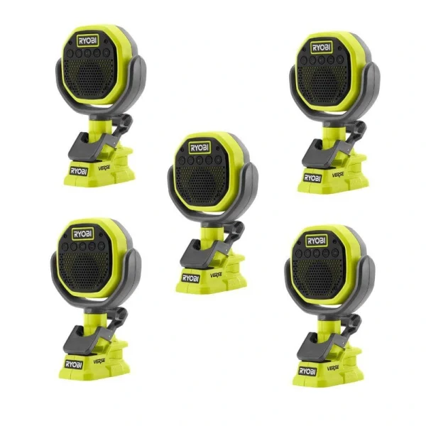 RYOBI ONE+ 18V Cordless VERSE Clamp Speaker 5-Pack (Tools Only)