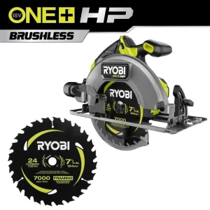 RYOBI ONE+ HP 18V Brushless Cordless 7-1/4 in. Circular Saw (Tool Only) with Carbide Thin Kerf Circular Saw Blade (1-Piece)