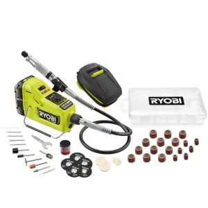 RYOBI ONE+ HP 18V Brushless Cordless Rotary Tool Kit w/ 2.0 Ah HIGH PERFORMANCE Battery, Charger, & 150-Piece All-Purpose Kit