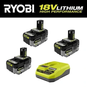 RYOBI ONE+ HP 18V HIGH PERFORMANCE Lithium-Ion 6.0 Ah Battery (2-Pack) w/ FREE 4.0 Ah HIGH PERFORMANCE Battery & Charger