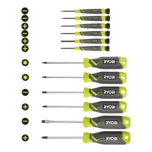RYOBI Screwdriver Set (12-Piece) with Cushion Grip Handles