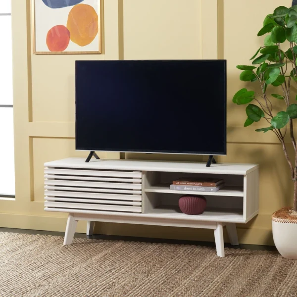 Safavieh Aurelio Bleached White Casual Mdf Media Cabinet