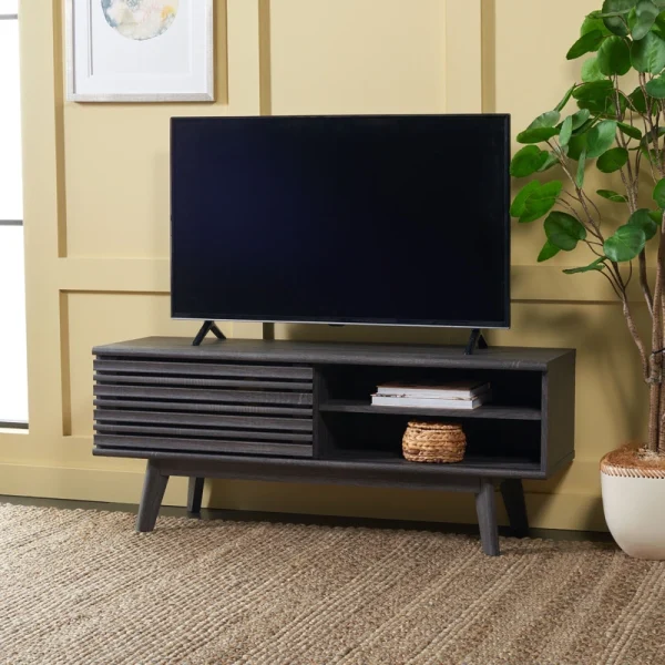 Safavieh Aurelio Distressed Black Casual Mdf Media Cabinet