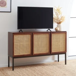 Safavieh Zadie Walnut/Natural Coastal Mdf Media Cabinet T726918037