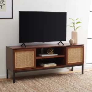 Safavieh Zadie Walnut/Natural Coastal Mdf Media Cabinet T726918038