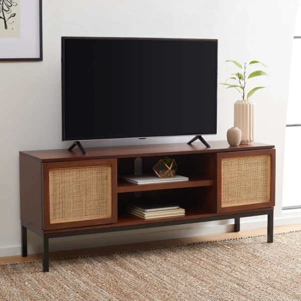 Safavieh Zadie Walnut/Natural Coastal Mdf Media Cabinet T726918038