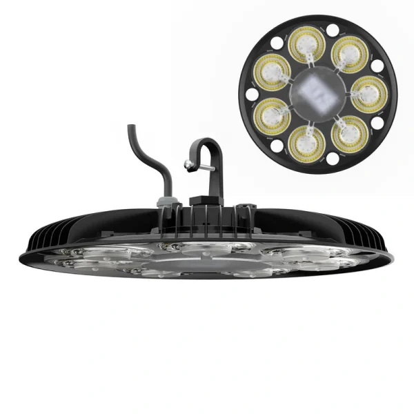 SANSI 1 ft. 1300-Watt Equivalent 20,000 Lumens Integrated LED Black UFO High Bay Light 5000K for Warehouse Factory Barn Shop