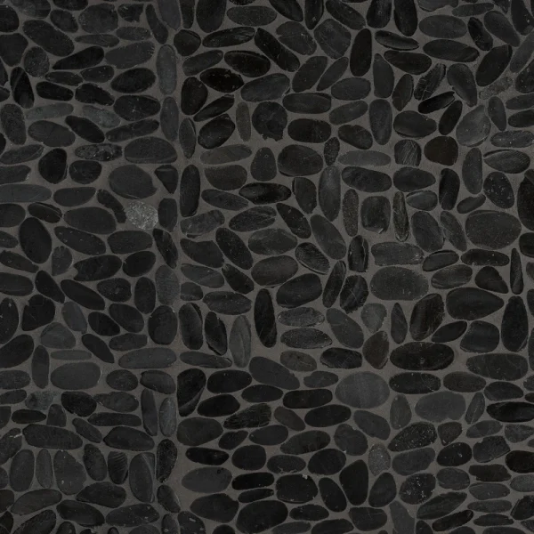 Satori River Rock Black 12-in x 12-in Natural Stone Mosaic Floor and Wall Tile (0.96-sq. ft/ Piece)