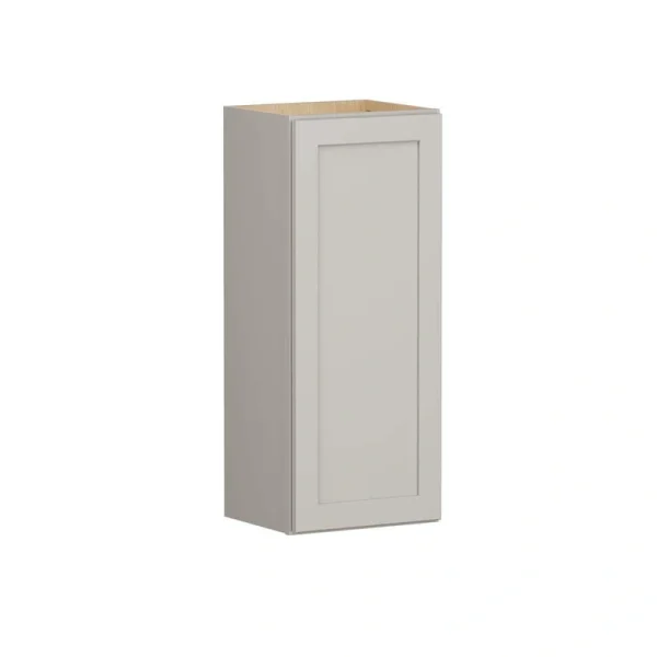 Shaker Full Overlay 15 in. W x 12 in. D x 36 in. H Plywood Assembled Wall Kitchen Cabinet in Stone Gray