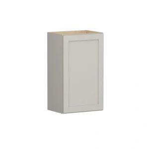 Shaker Full Overlay 18 in. W x 12 in. D x 30 in. H Plywood Assembled Wall Kitchen Cabinet in Stone Gray