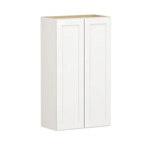 Shaker Full Overlay 24 in. W x 12 in. D x 42 in. H Plywood Assembled Wall Kitchen Cabinet in Linen White