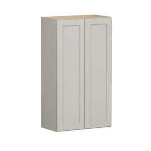 Shaker Full Overlay 24 in. W x 12 in. D x 42 in. H Plywood Assembled Wall Kitchen Cabinet in Stone Gray