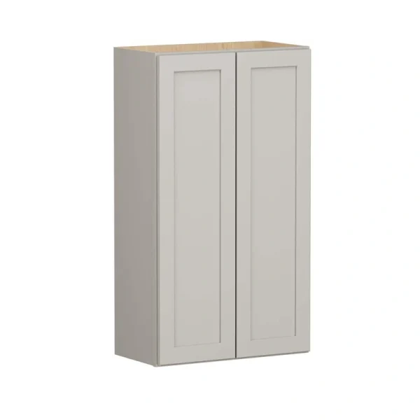 Shaker Full Overlay 24 in. W x 12 in. D x 42 in. H Plywood Assembled Wall Kitchen Cabinet in Stone Gray