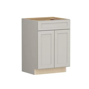 Shaker Full Overlay 24 in. W x 20.75 in. D x 34.5 in. H Plywood Assembled Vanity Sink Base Bath Cabinet in Stone Gray