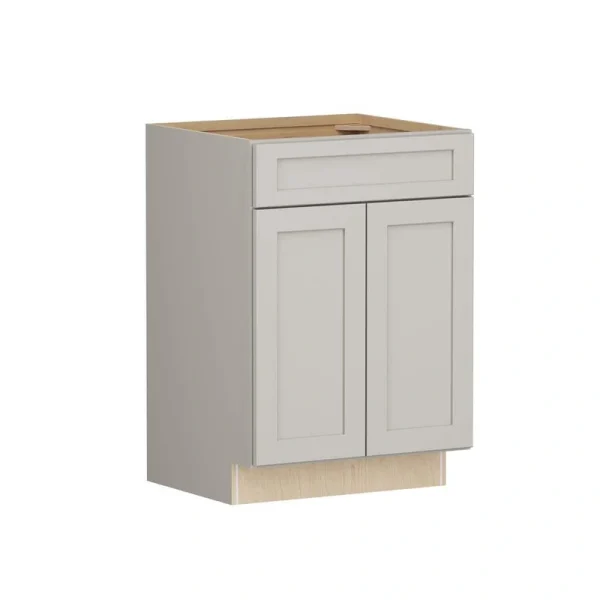 Shaker Full Overlay 24 in. W x 20.75 in. D x 34.5 in. H Plywood Assembled Vanity Sink Base Bath Cabinet in Stone Gray