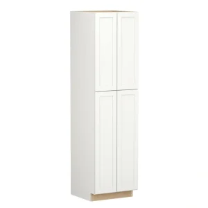 Shaker Full Overlay 24 in. W x 24 in. D x 90 in. H Plywood Assembled Utility Kitchen Cabinet in Linen White