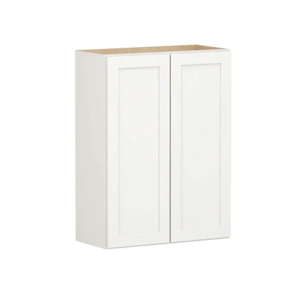 Shaker Full Overlay 27 in. W x 12 in. D x 36 in. H Plywood Assembled Wall Kitchen Cabinet in Linen White
