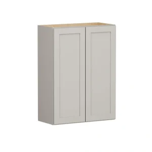 Shaker Full Overlay 27 in. W x 12 in. D x 36 in. H Plywood Assembled Wall Kitchen Cabinet in Stone Gray