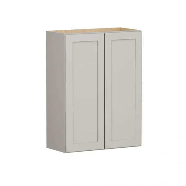 Shaker Full Overlay 27 in. W x 12 in. D x 36 in. H Plywood Assembled Wall Kitchen Cabinet in Stone Gray