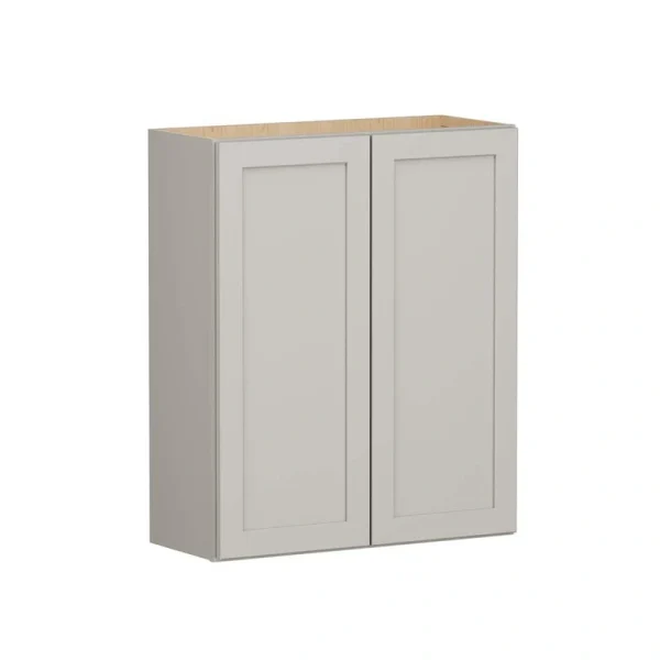 Shaker Full Overlay 30 in. W x 12 in. D x 36 in. H Plywood Assembled Wall Kitchen Cabinet in Stone Gray