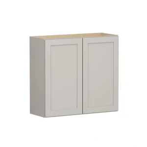 Shaker Full Overlay 33 in. W x 12 in. D x 30 in. H Plywood Assembled Wall Kitchen Cabinet in Stone Gray