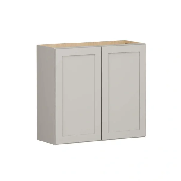 Shaker Full Overlay 33 in. W x 12 in. D x 30 in. H Plywood Assembled Wall Kitchen Cabinet in Stone Gray