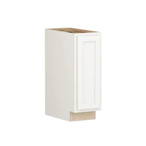 Shaker Partial Overlay 12 in W x 24 in D x 34.5 in H Plywood Assembled Full Height Base Kitchen Cabinet in Linen White