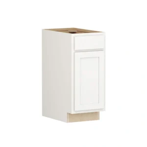 Shaker Partial Overlay 15 in. W x 24 in. D x 34.5 in. H Plywood Assembled Base Kitchen Cabinet in Linen White
