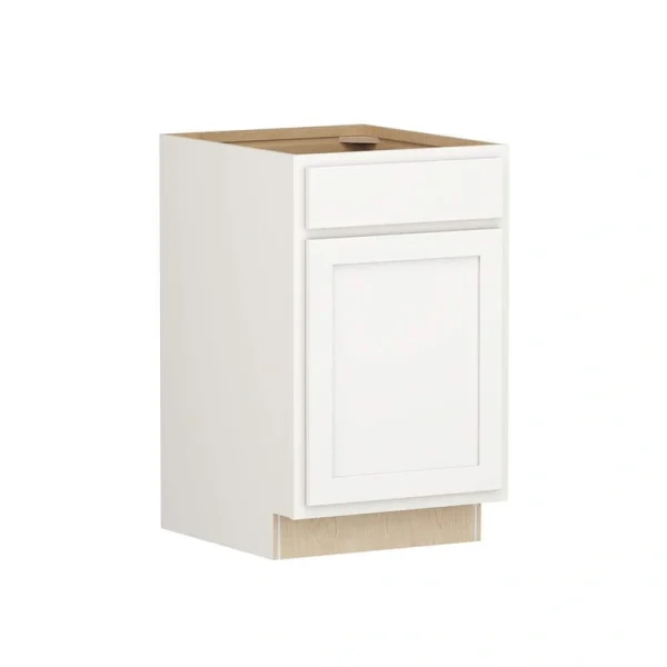 Shaker Partial Overlay 21 in. W x 24 in. D x 34.5 in. H Plywood Assembled Base Kitchen Cabinet in Linen White