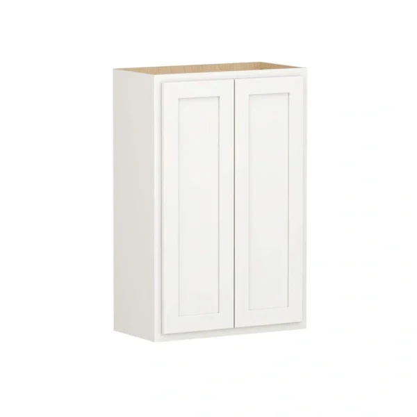 Shaker Partial Overlay 24 in. W x 12 in. D x 36 in. H Plywood Assembled Wall Kitchen Cabinet in Linen White