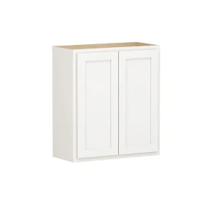 Shaker Partial Overlay 27 in. W x 12 in. D x 30 in. H Plywood Assembled Wall Kitchen Cabinet in Linen White
