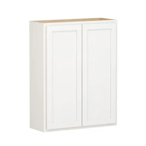 Shaker Partial Overlay 33 in. W x 12 in. D x 42 in. H Plywood Assembled Wall Kitchen Cabinet in Linen White