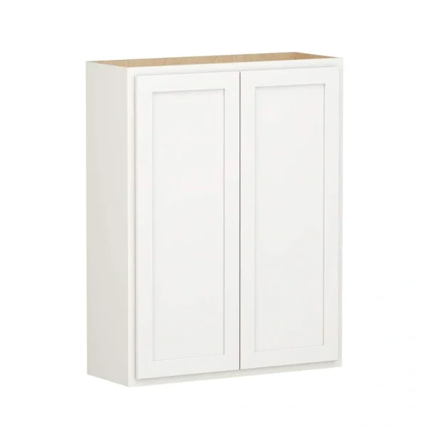 Shaker Partial Overlay 33 in. W x 12 in. D x 42 in. H Plywood Assembled Wall Kitchen Cabinet in Linen White