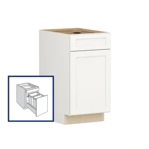 Shenandoah PRO Express Breckenridge 18-in W x 34.5-in H x 24-in D Linen Full Overlay 1-Drawer Pull-out Wastebasket Base Fully Assembled Plywood Cabinet (Recessed Panel Style)