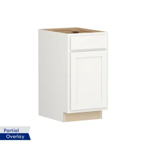 Shenandoah PRO Express Breckenridge 18-in W x 34.5-in H x 24-in D Linen Partial Overlay 1-Drawer Base Fully Assembled Plywood Cabinet (Recessed Panel Shaker Style)