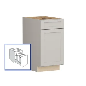 Shenandoah PRO Express Breckenridge 18-in W x 34.5-in H x 24-in D Stone Full Overlay Pull-out Wastebasket Base Fully Assembled Plywood Cabinet