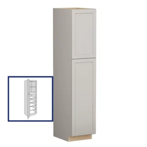 Shenandoah PRO Express Breckenridge 18-in W x 84-in H x 24-in D Stone Full Overlay Pantry Fully Assembled Plywood Cabinet (Recessed Panel Shaker Door Style)