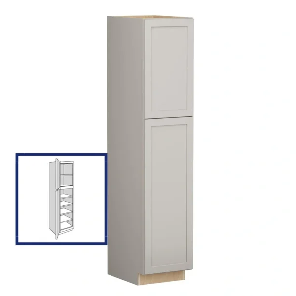 Shenandoah PRO Express Breckenridge 18-in W x 84-in H x 24-in D Stone Full Overlay Pantry Fully Assembled Plywood Cabinet (Recessed Panel Shaker Door Style)