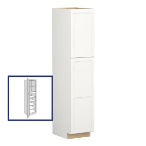Shenandoah PRO Express Breckenridge 18-in W x 96-in H x 24-in D Linen Full Overlay Pantry Fully Assembled Plywood Cabinet (Recessed Panel Shaker Door Style)