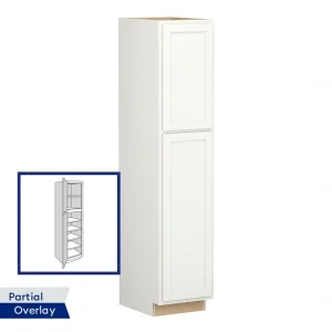 Shenandoah PRO Express Breckenridge 18-in W x 96-in H x 24-in D Linen Partial Overlay Pantry Fully Assembled Plywood Cabinet (Recessed Panel Shaker Door Style)