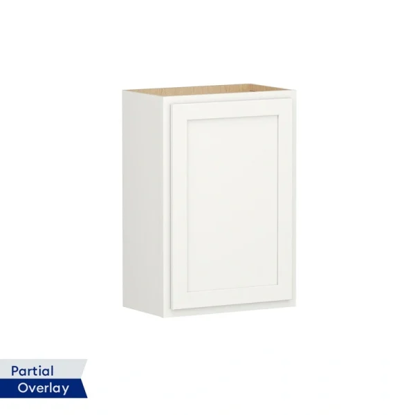 Shenandoah PRO Express Breckenridge 21-in W x 30.125-in H x 12-in D Linen Partial Overlay Wall Fully Assembled Plywood Cabinet (Recessed Panel Shaker Door Style)