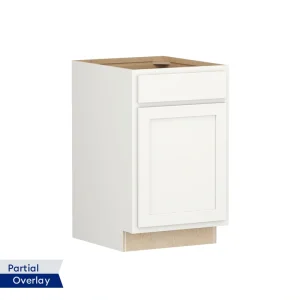 Shenandoah PRO Express Breckenridge 21-in W x 34.5-in H x 24-in D Linen Partial Overlay 1-Drawer Base Fully Assembled Plywood Cabinet (Recessed Panel Shaker Style)