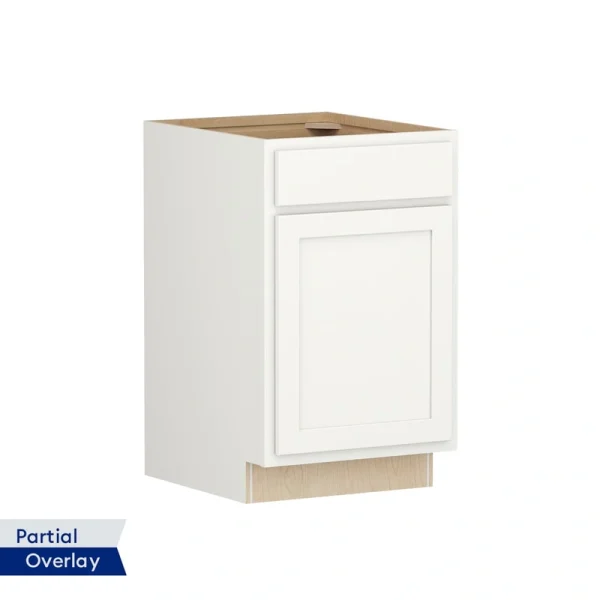 Shenandoah PRO Express Breckenridge 21-in W x 34.5-in H x 24-in D Linen Partial Overlay 1-Drawer Base Fully Assembled Plywood Cabinet (Recessed Panel Shaker Style)