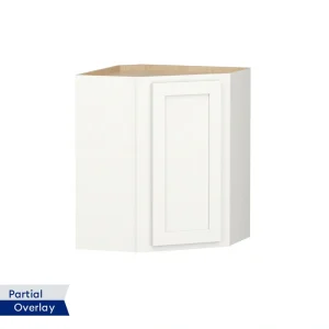 Shenandoah PRO Express Breckenridge 24-in W x 30.125-in H x 12-in D Linen Partial Overlay Diagonal Corner Wall Fully Assembled Plywood Cabinet (Recessed Panel Shaker Style)