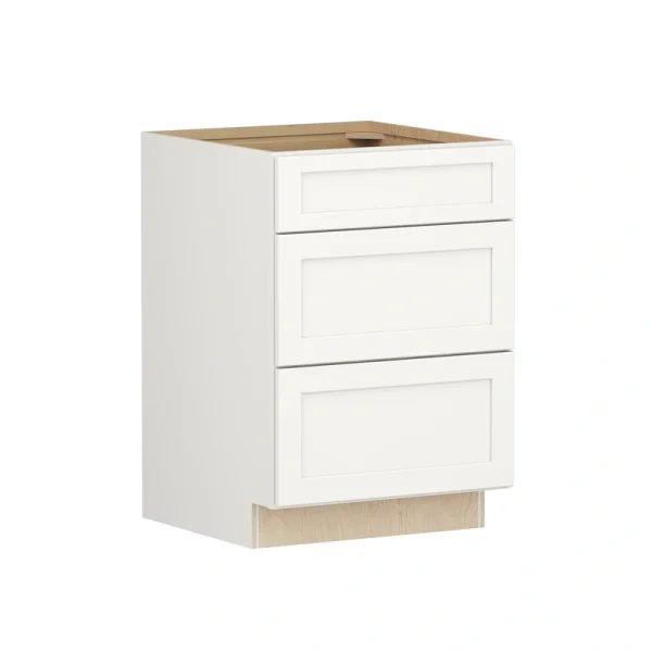 Shenandoah PRO Express Breckenridge 24-in W x 34.5-in H x 24-in D Linen Full Overlay 3-Drawer Base Fully Assembled Plywood Cabinet